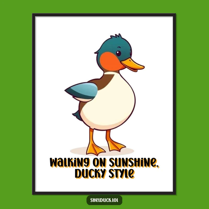 Funny Free Printable Wall Art: Shelduck's Comical Strut, Quirky Downloadable Decor
