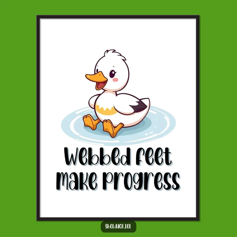 Free Printable Shelduck Wall Art: Funny Paddling Duck, Downloadable Decor