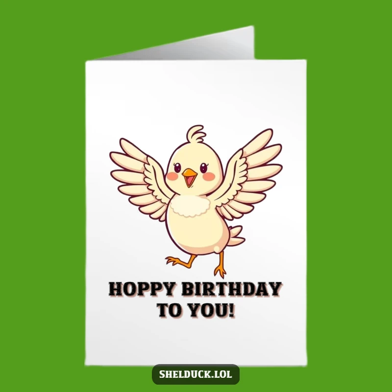 Free Printable Bird Birthday Card - Cheerful Hopping Wings Downloadable
