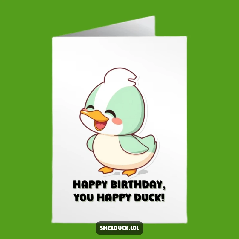 Free Printable Birthday Card: Joyful Shelduck, Funny Downloadable Gift for Them