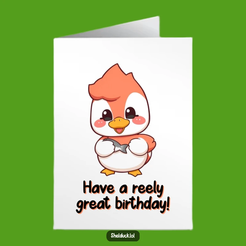 Free Printable Cheerful Shelduck Birthday Card - Catchy Fishy DIY Downloadable Gift