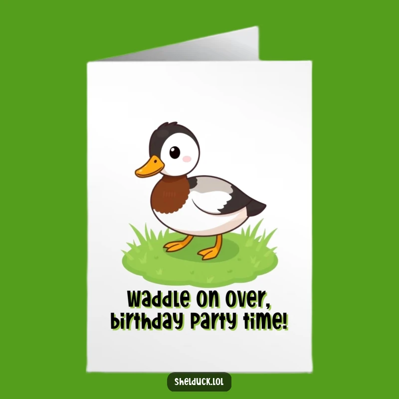 Free Printable Happy Birthday Shelduck Card: Funny Waddling Downloadable Gift