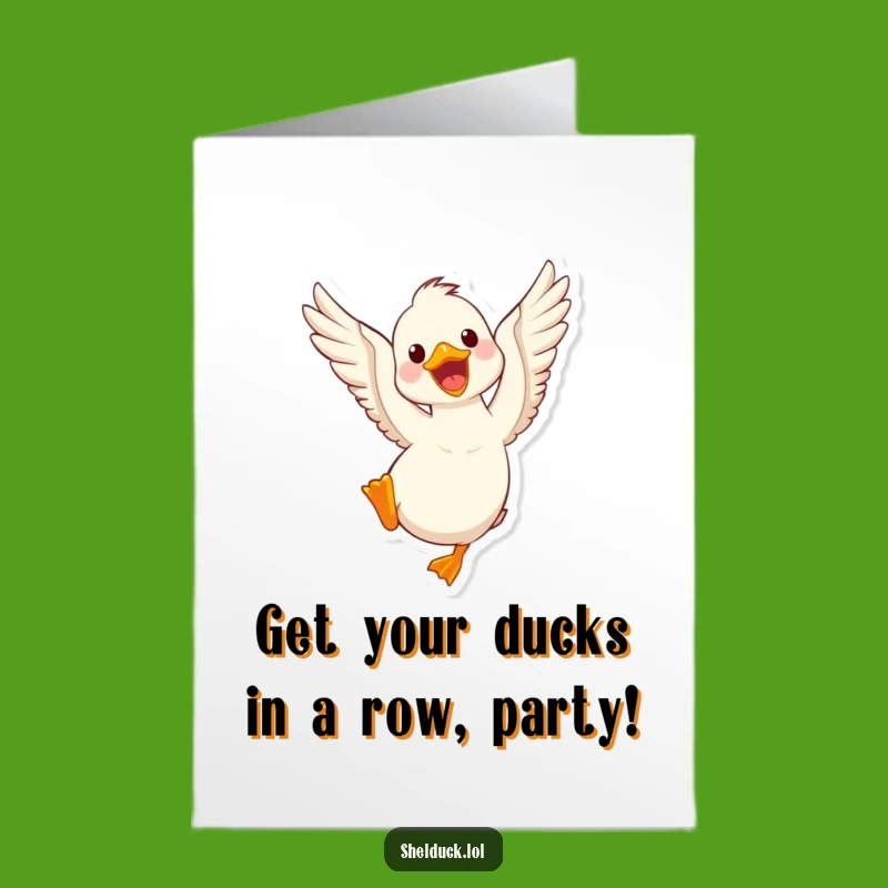 Free Printable Shelduck Birthday Card: Funny Flapping Bird Downloadable Greeting for Joyful Wishes