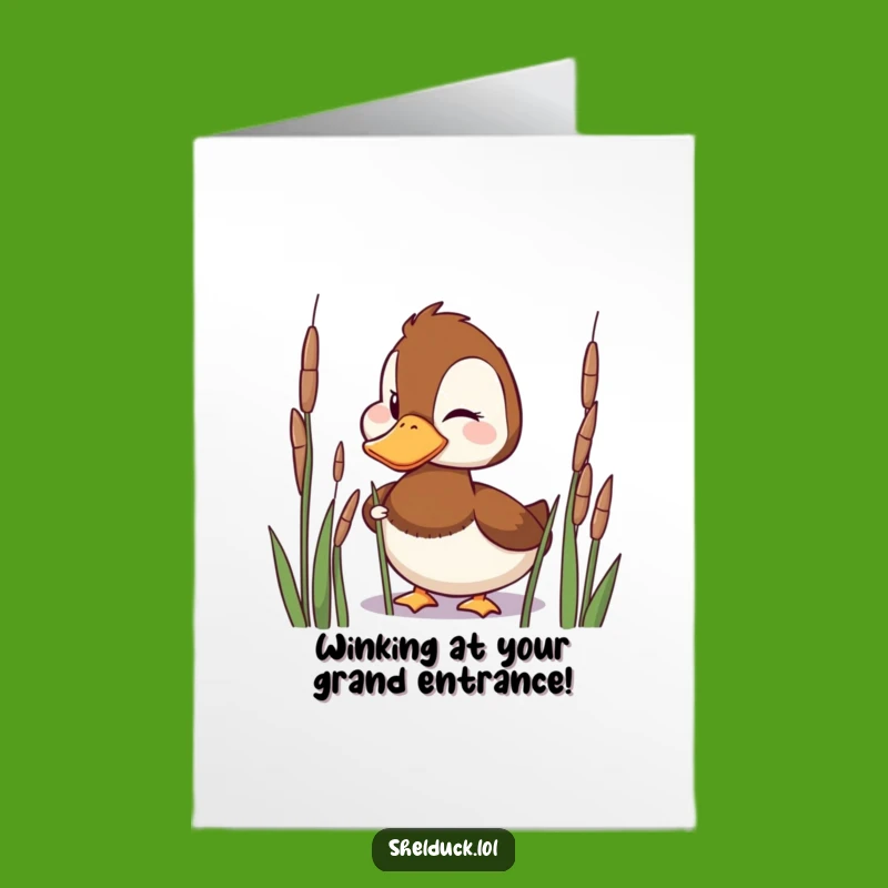 Free Printable Shelduck Birthday Card - Funny Wink Downloadable Gift for Playful Parties
