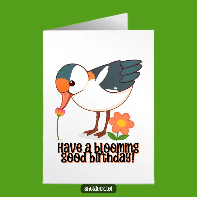 Funny Free Printable Birthday Card: Shelduck Flower Peck, Hilarious Downloadable Gift!