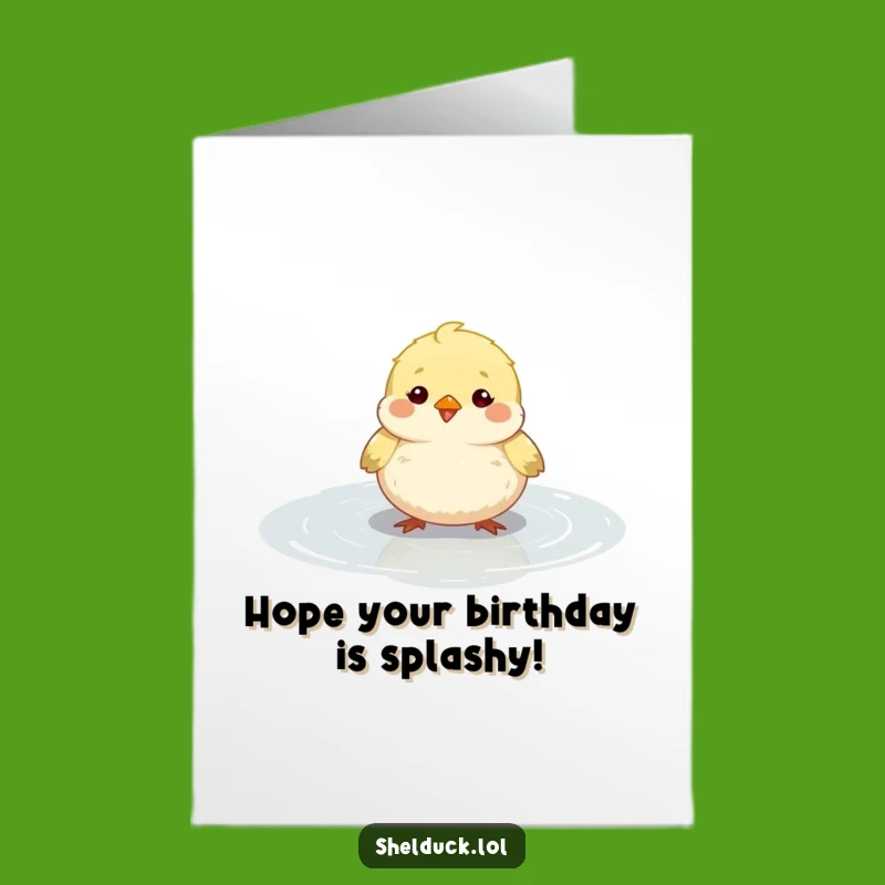 Funny Free Printable Birthday Card: Fluffy Bird Puddle Splash, Hilarious Downloadable Gift!