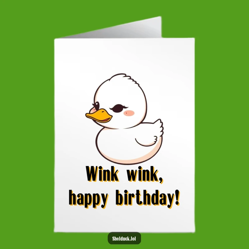 Mischievous Shelduck Birthday Card Free Printable, Funny Downloadable Gift for a Cheeky Celebration