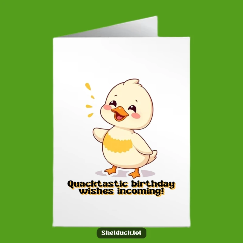 Funny Free Printable Birthday Card: Shelduck Chirping Hilariously - Downloadable Gift!