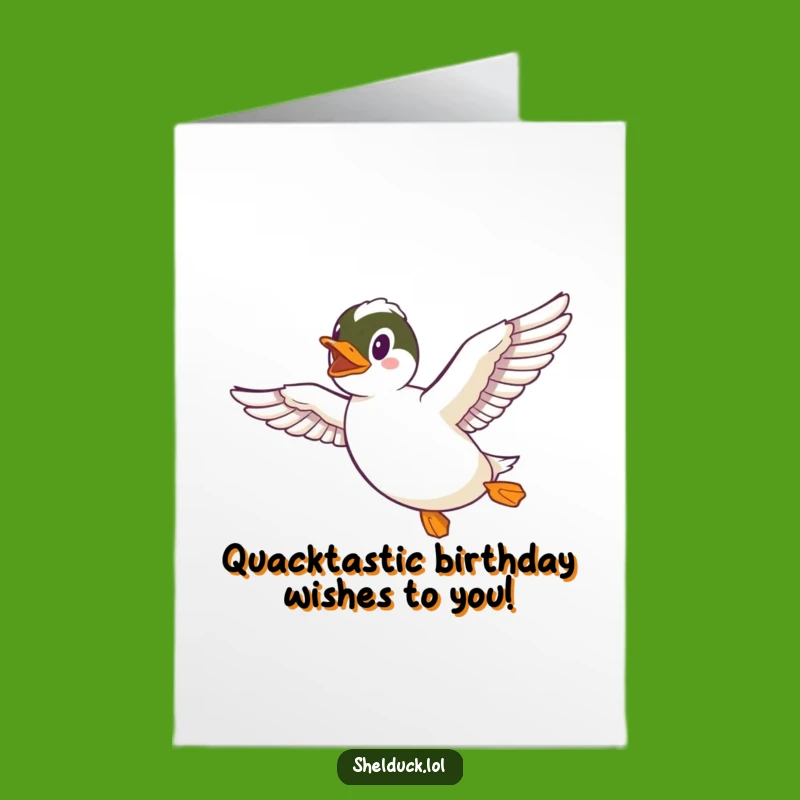 Funny Free Printable Birthday Card: Shelduck Flying High, Perfect Downloadable Gift