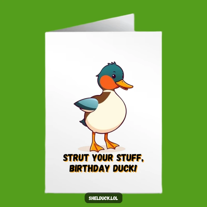 Free Printable Birthday Card: Comical Shelduck Strut, Funny Downloadable Gift