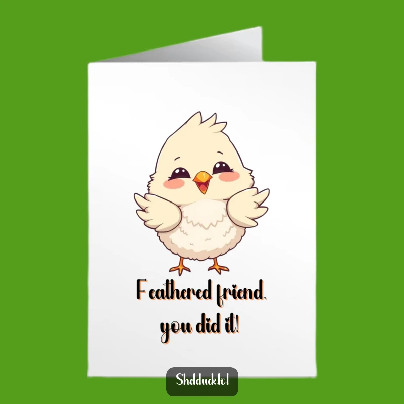 Free Printable Congratulations Card - Fluffy Bird Tail Dip Downloadable