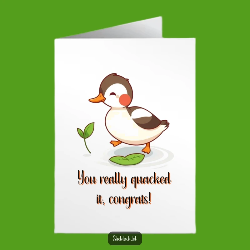 Free Printable Congrats Card: Amusing Shelduck Leaf Chase Downloadable Celebration