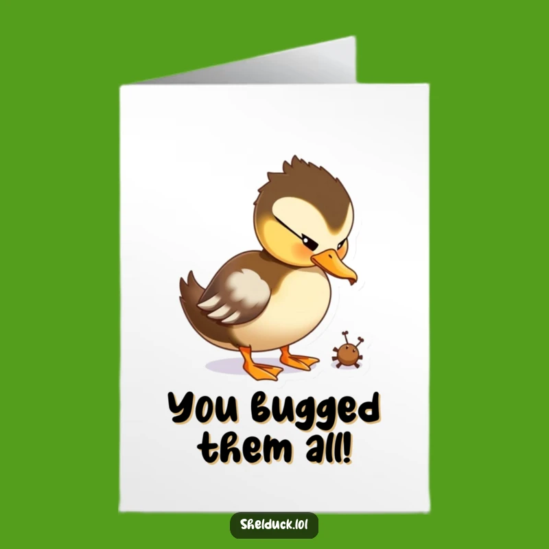 Free Printable Congrats Card: Pecking Shelduck, Celebrate Success Downloadable Gift