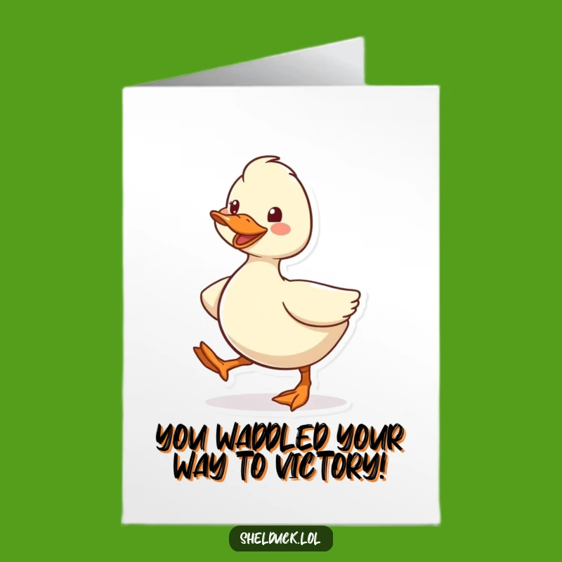 Free Printable Congratulations Card: Waddling Shelduck, Happy Downloadable