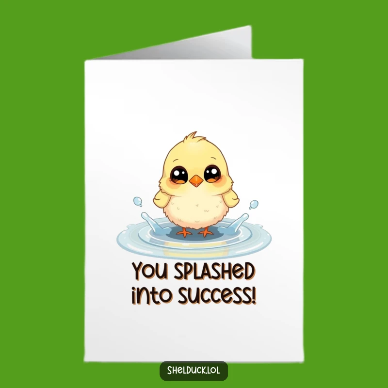 Free Printable Funny Bird Congrats Card: Puddle Joy Splash Downloadable Gift