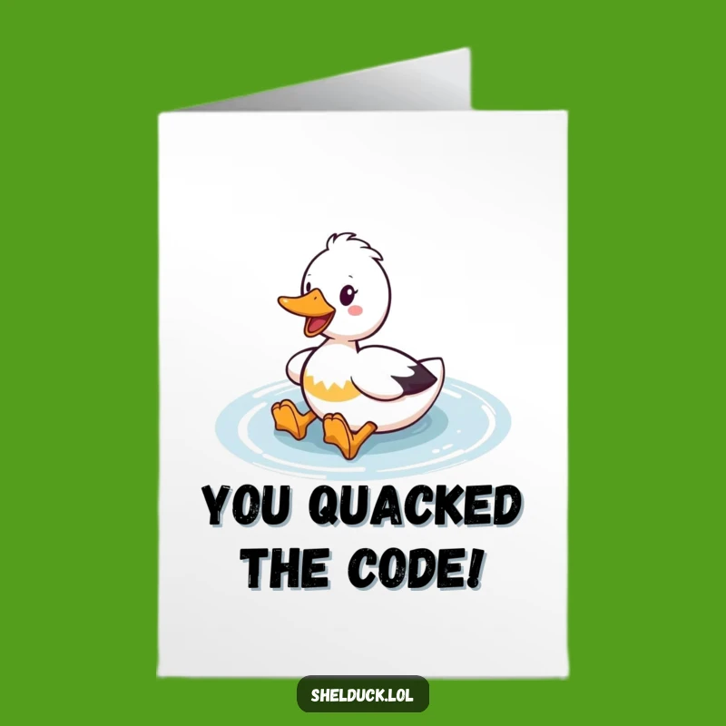 Free Printable Shelduck Congrats Card: Funny Paddling Duck, Downloadable & Print-at-Home