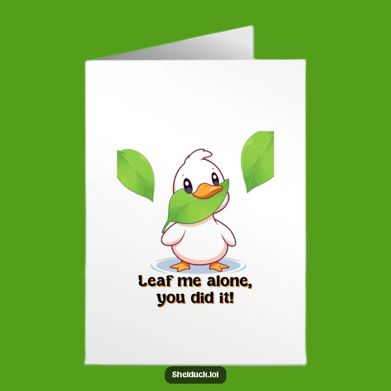 Surprise Shelduck Congratulations Card Free Printable: Shocked Duck Leaf Art
