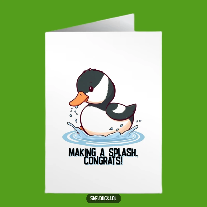 Shelduck Splash Congrats Card Free Printable: Joyful Celebration Downloadable