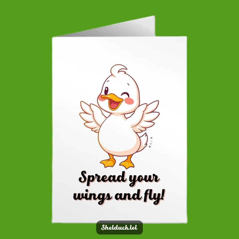 Free Printable Shelduck Congrats Card: Celebrate with Joyful Wings