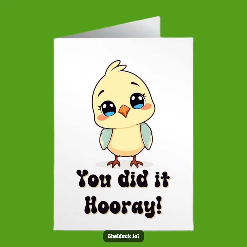 Free Printable Curious Bird Congrats Card: Downloadable Funny Achievement Greeting