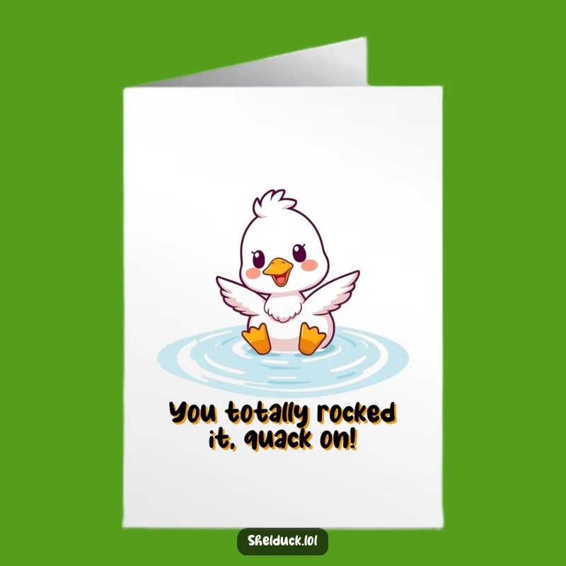 Free Printable Shelduck Congrats Card: Joyful Bob Up, Awesome Downloadable Gift