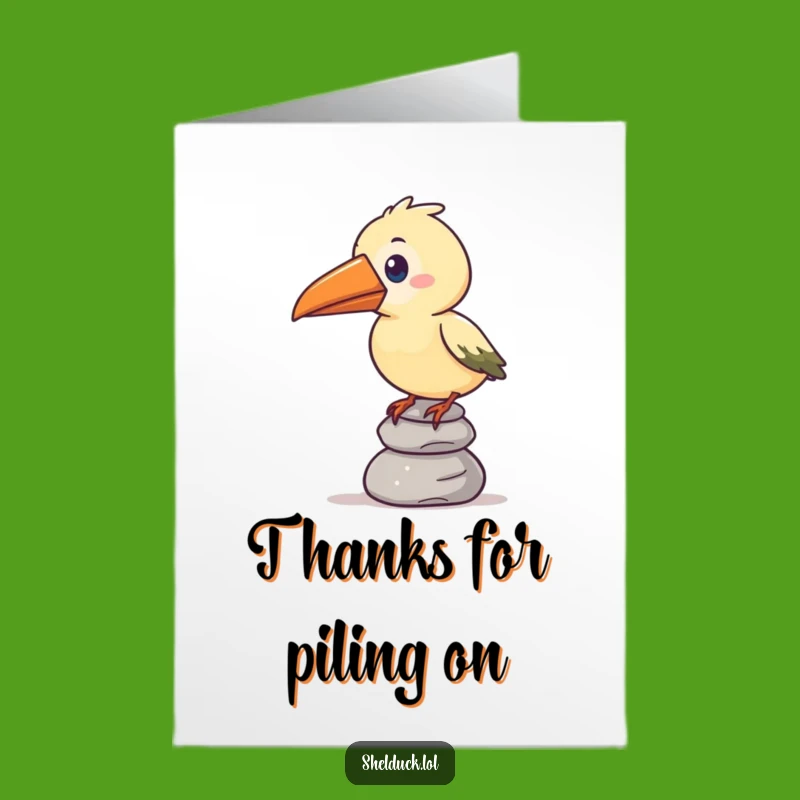 Free Printable Funny Bird Thank You Card: Beak Balance Gratitude Downloadable Gift
