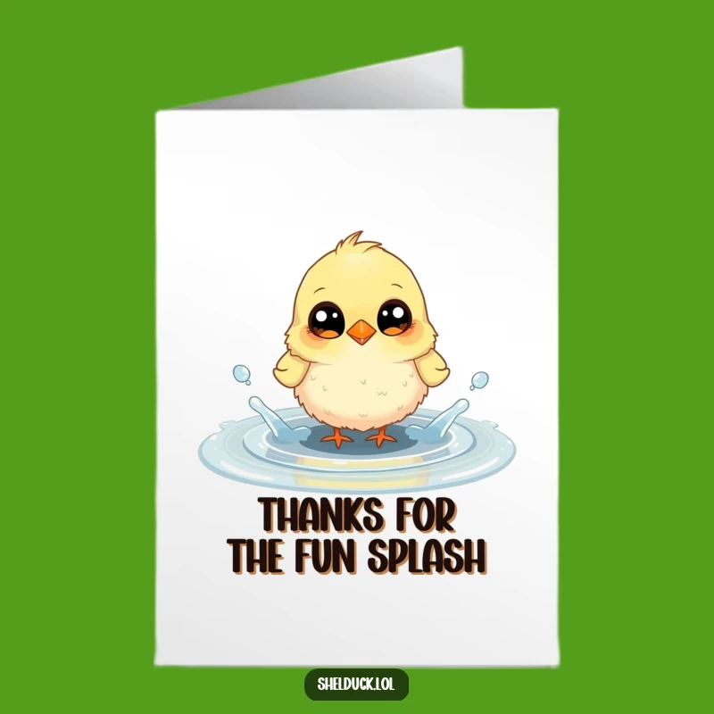 Free Printable Funny Bird Thank You Card: Puddle Splash Gratitude Downloadable Gift