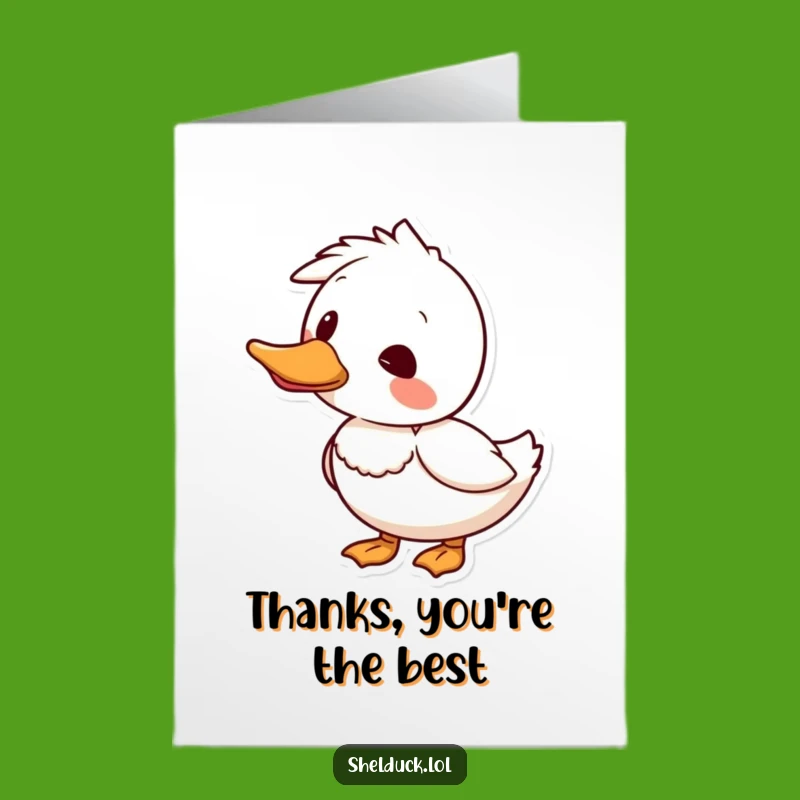 Free Printable Shelduck Thank You Card - Curious Duck Downloadable Greeting for Thanks
