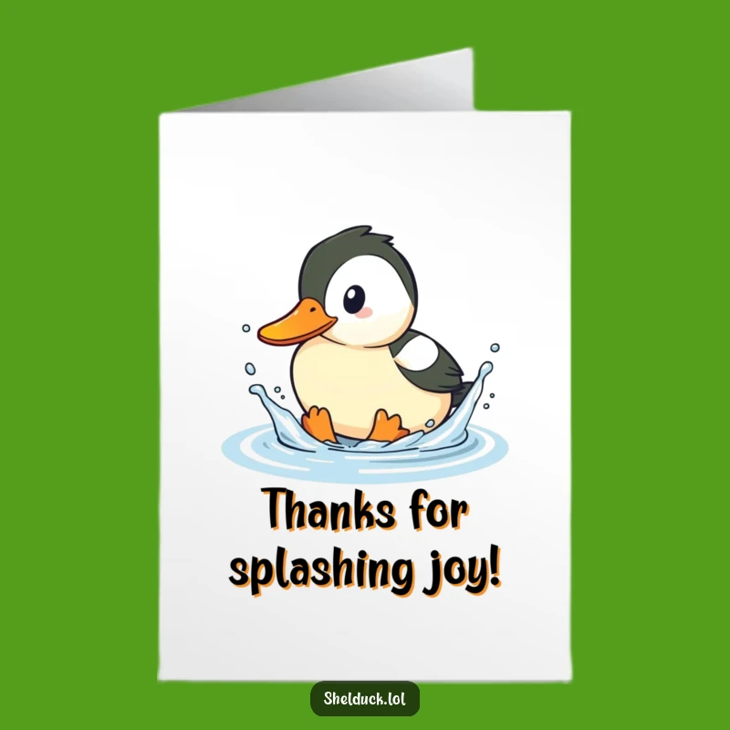 Free Printable Shelduck Thank You Card - Playful Water Splash for Grateful Thanks