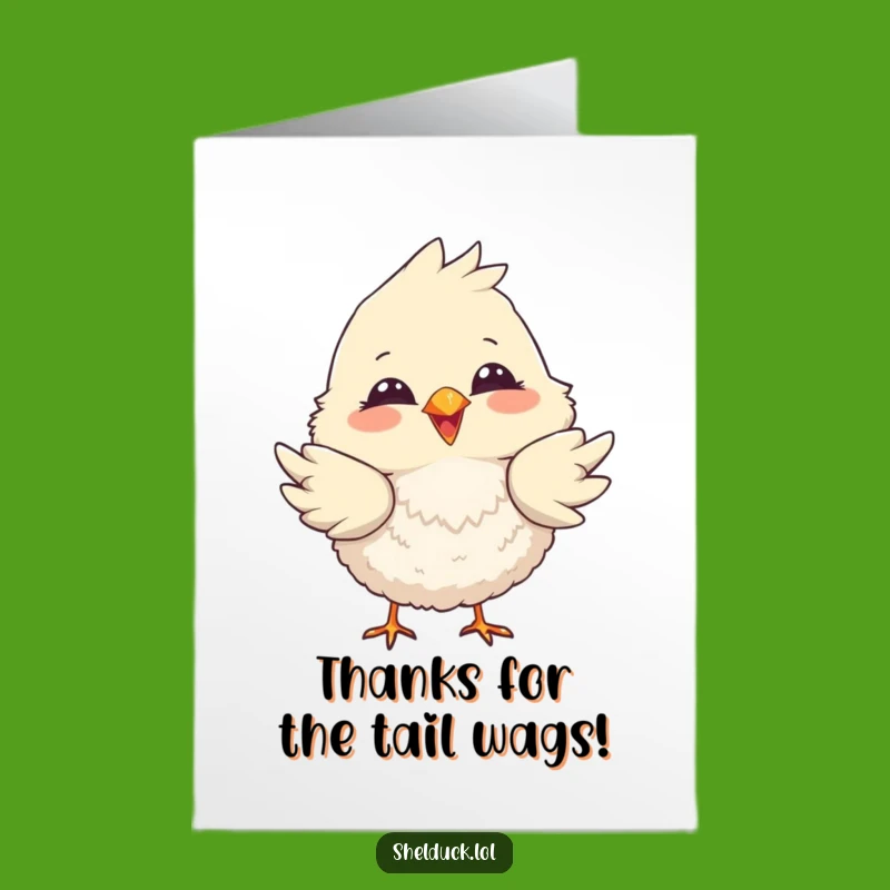Free Printable Thank You Card - Fluffy Bird Tail Dip Downloadable