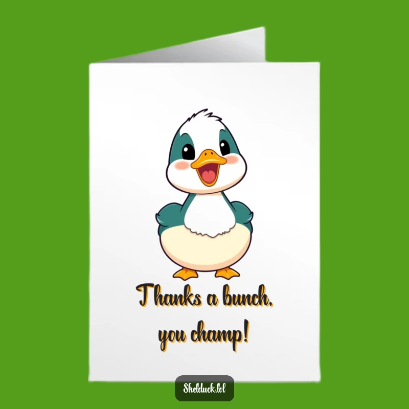 Free Printable Thank You Card: Happy Shelduck Quacking Downloadable Appreciation
