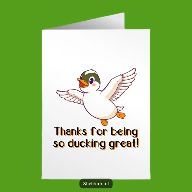 Hilarious Free Printable Thank You Card: Shelduck Flying Thanks, DIY Gift