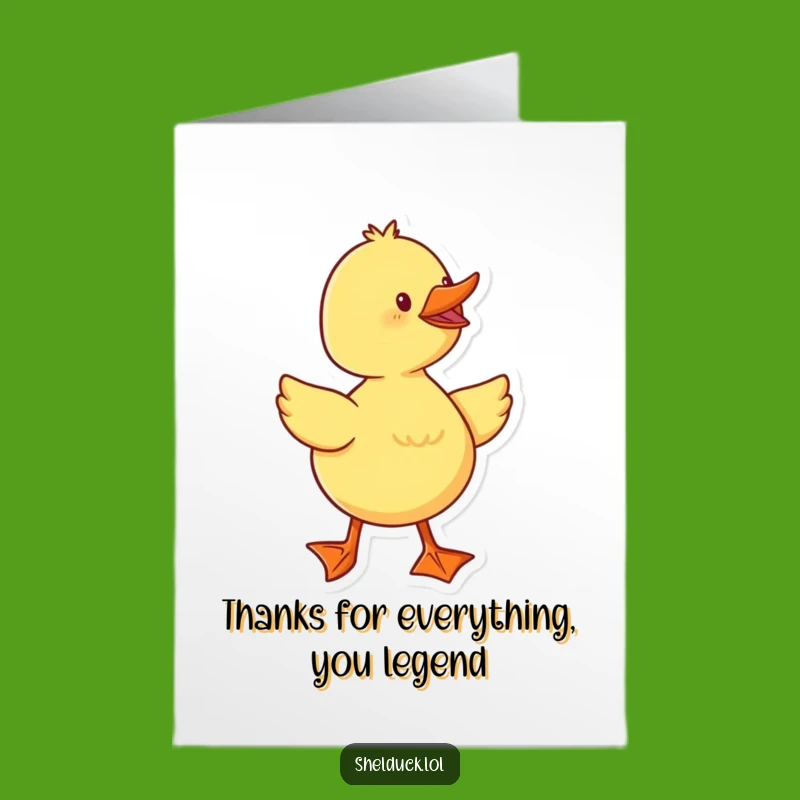Free Printable Thank You Card: Grateful Duckling's Happy Dance, Downloadable Gift