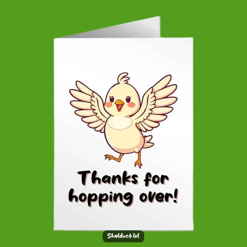 Free Printable Thank You Card - Hopping Bird Wings Spread Downloadable