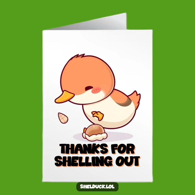 Free Printable Thank You Card: Shelduck Shell Dive, Amusing Downloadable Thanks