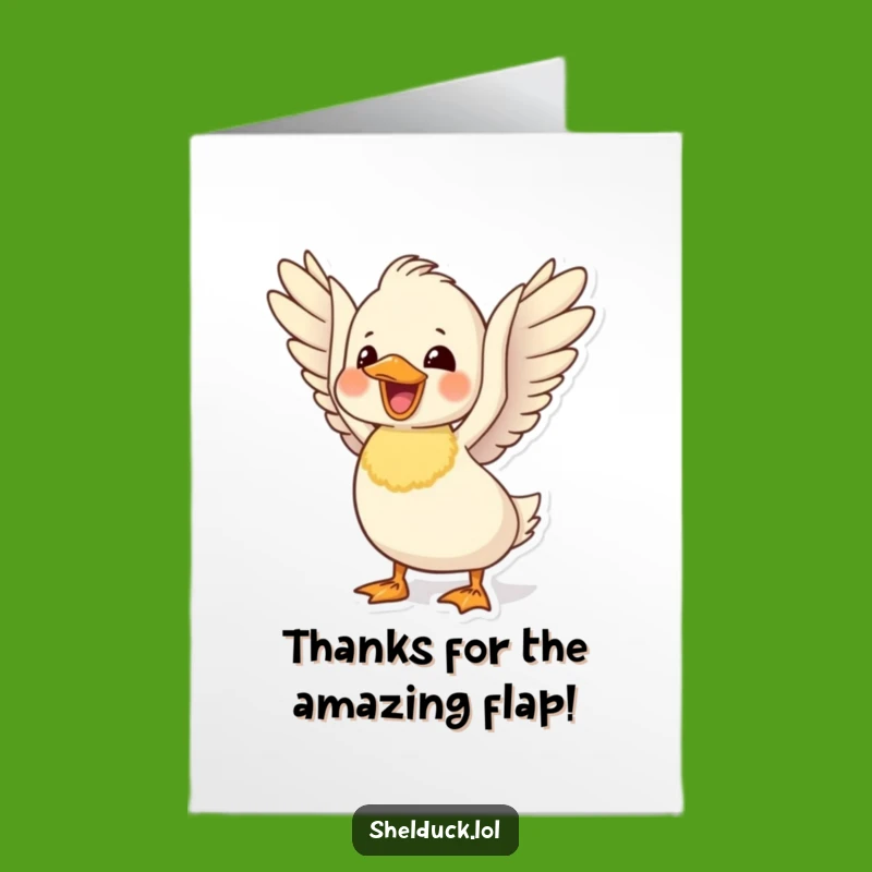 Free Printable Thank You Card: Delighted Shelduck, Hilarious Downloadable Gratitude