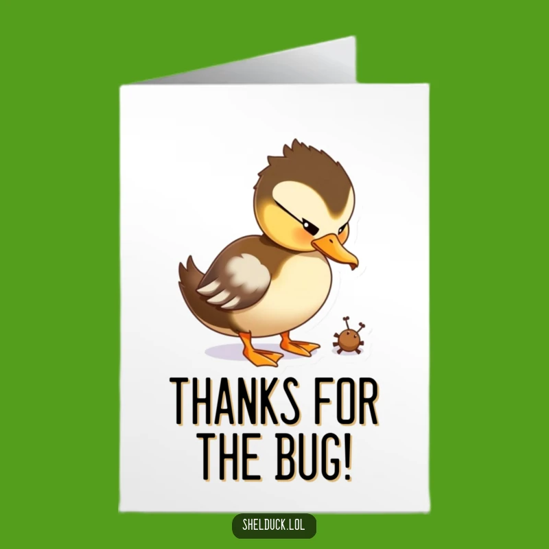Free Printable Thank You Card: Pecking Shelduck, Grateful Downloadable Gift