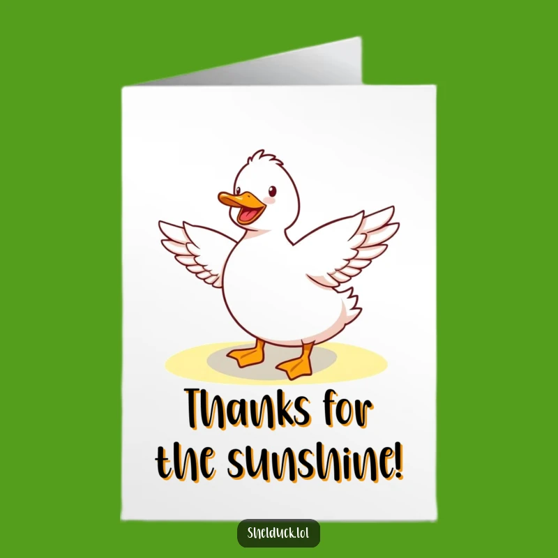 Free Printable Thank You Card: Shelduck Wings - Humorous Downloadable Gift