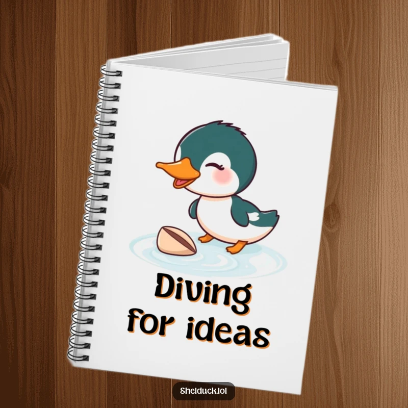 Funny Shelduck Diving Notebook: A humorous journal with a shelduck diving enthusiastically, ideal as a funny gift.