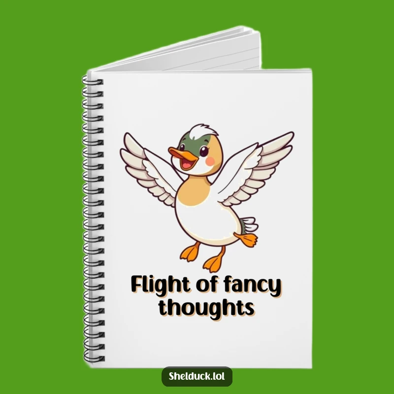 Funny Shelduck Flying Notebook - Jot Down Inspired Thoughts