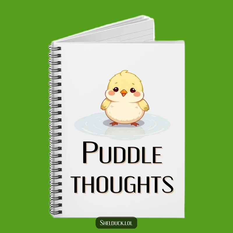 Funny Fluffy Bird Puddle Notebook - Cute Bird Journal for Notes
