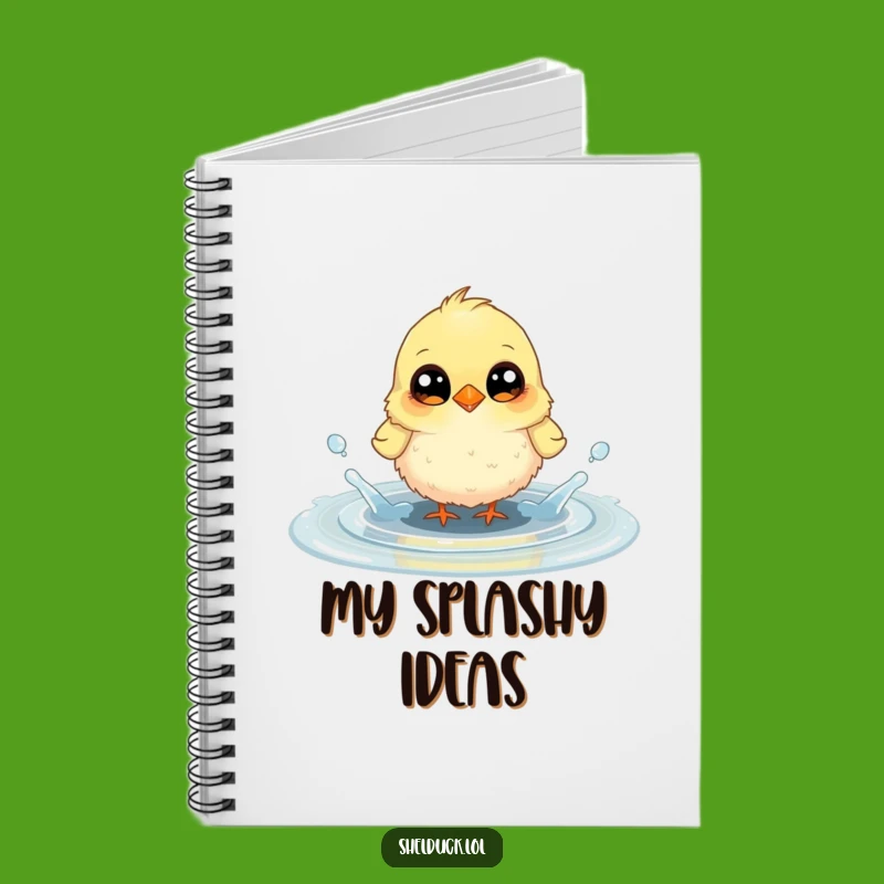 Funny Fluffy Bird Puddle Splash Notebook - Jot Down Ideas with Joyful Splashes