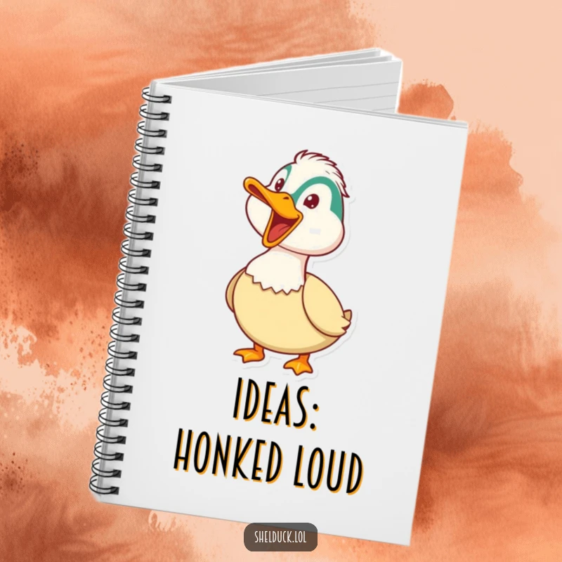 Funny Shelduck Notebook: A shelduck honks playfully with its beak wide open, ready to inspire loud ideas.
