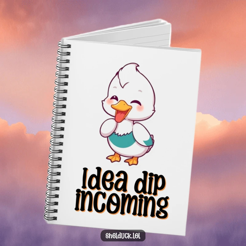 Funny Shelduck Notebook: A lined notebook with a funny illustration of a shelduck bird dipping its beak, ideal for capturing thoughts.