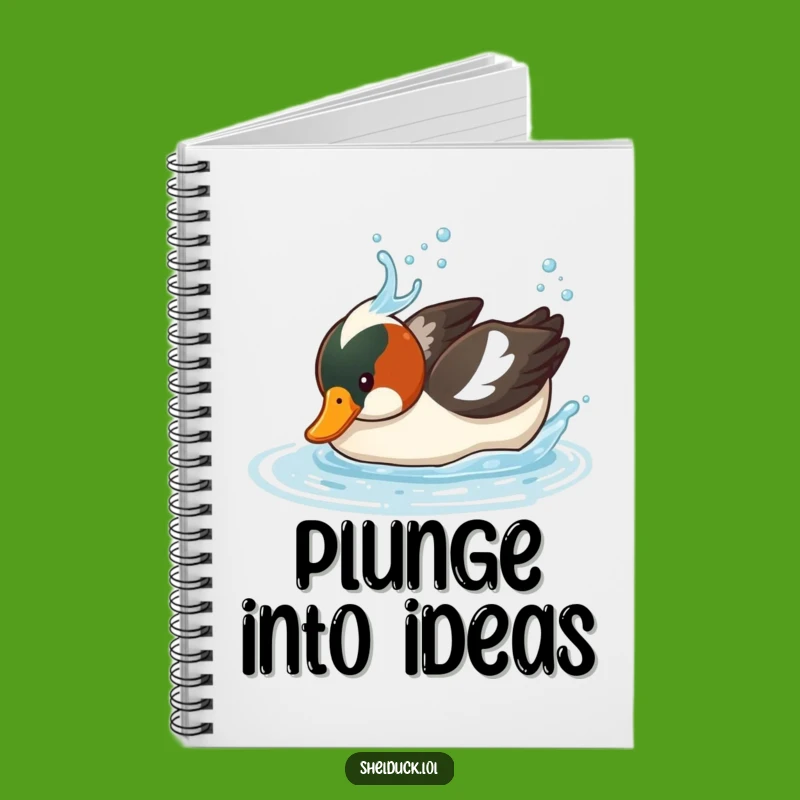 Funny Shelduck Diving Notebook - Jot Down Notes with Splashy Humor Gift