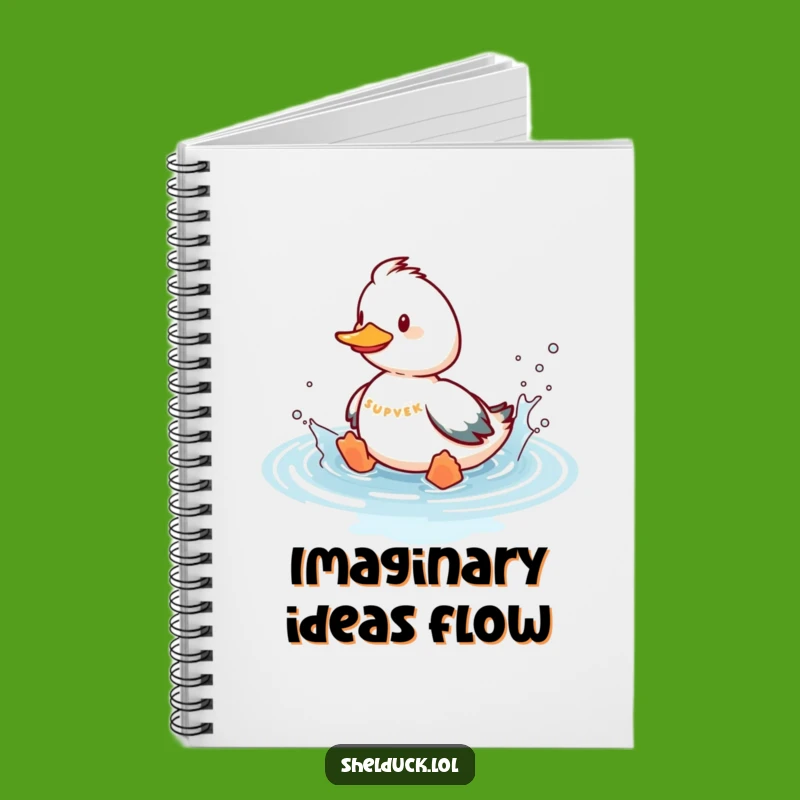 Funny Shelduck Splashing Notebook - Journal Playful Bird Gift