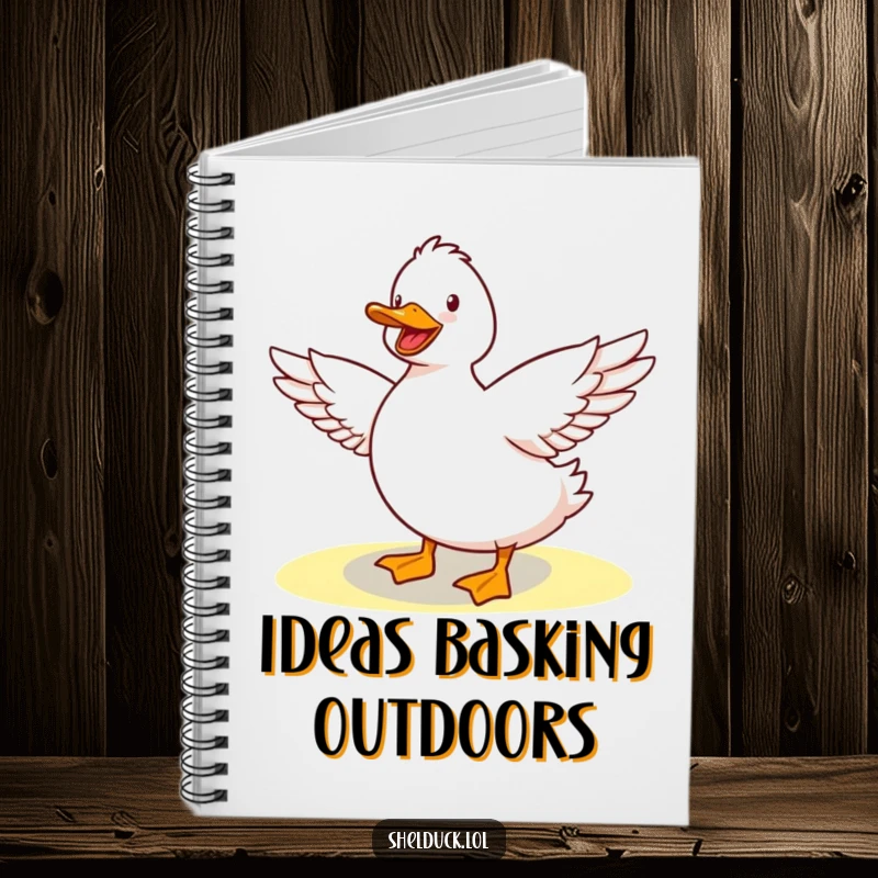 Funny Shelduck Notebook: Cute shelduck stretching wings in sunshine, perfect for journaling, note-taking with a touch of humor.