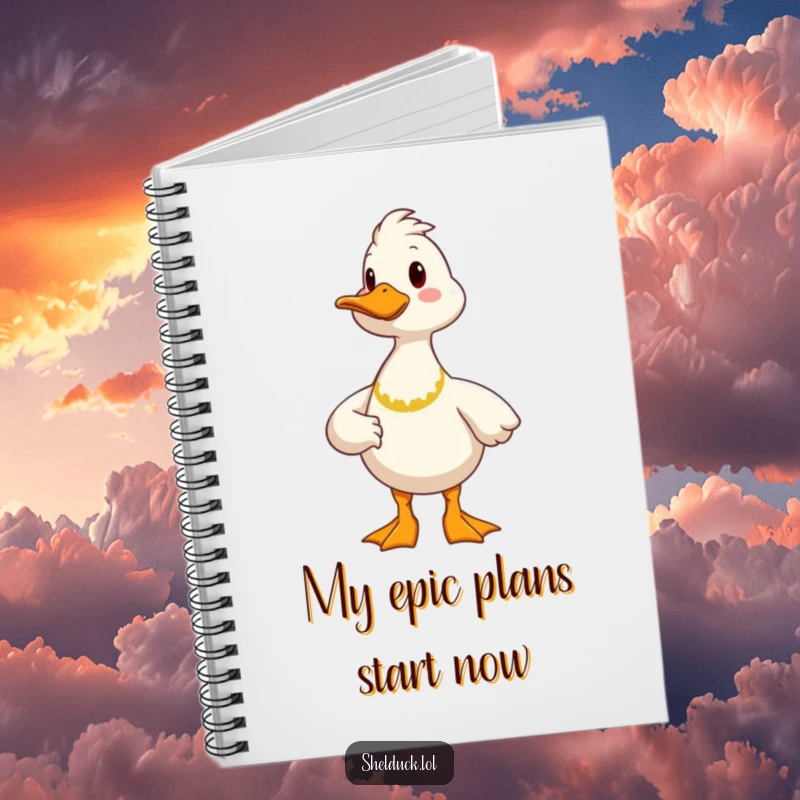 Funny proud shelduck notebook showing a cheerful bird in a proud stance, perfect for jotting down ideas with humor.
