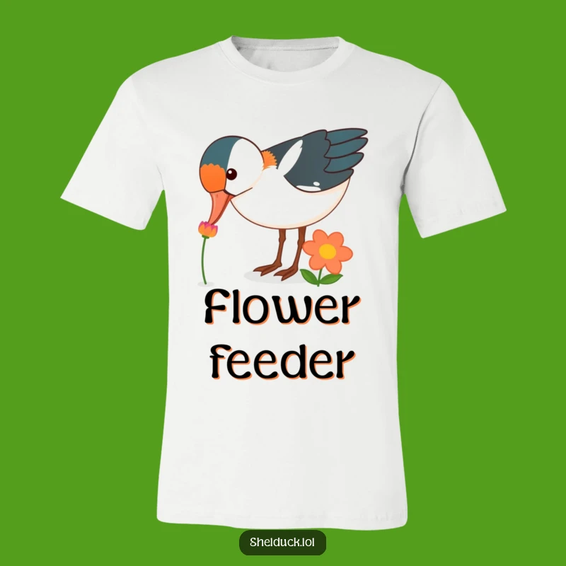 Funny Shelduck Flower Peck T-Shirt - Colorful Bird Tee for Gift Giving