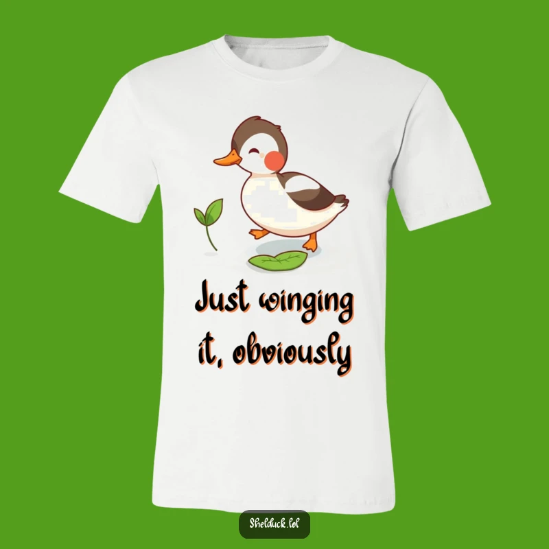 Funny Shelduck Leaf Chase T-Shirt: Hilarious Bird Outdoor Fun, Ideal Funny Gift